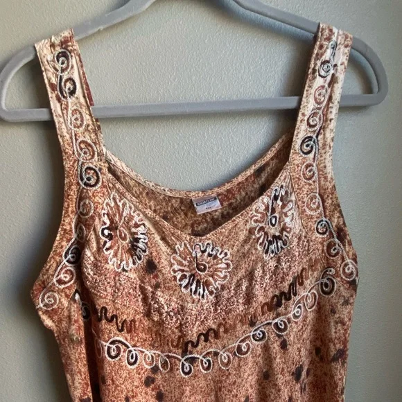 Shoreline 90’s Vintage Boho Tank Maxi Dress, Size XL - Picture 7 of 7
